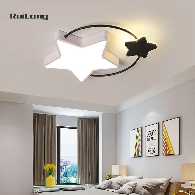 Creative Stars Ceiling Light for Kids Room Baby Nursery Child Boy Girl Bedroom Lamp Cute Cartoon Plafon Star Chandelier Lighting