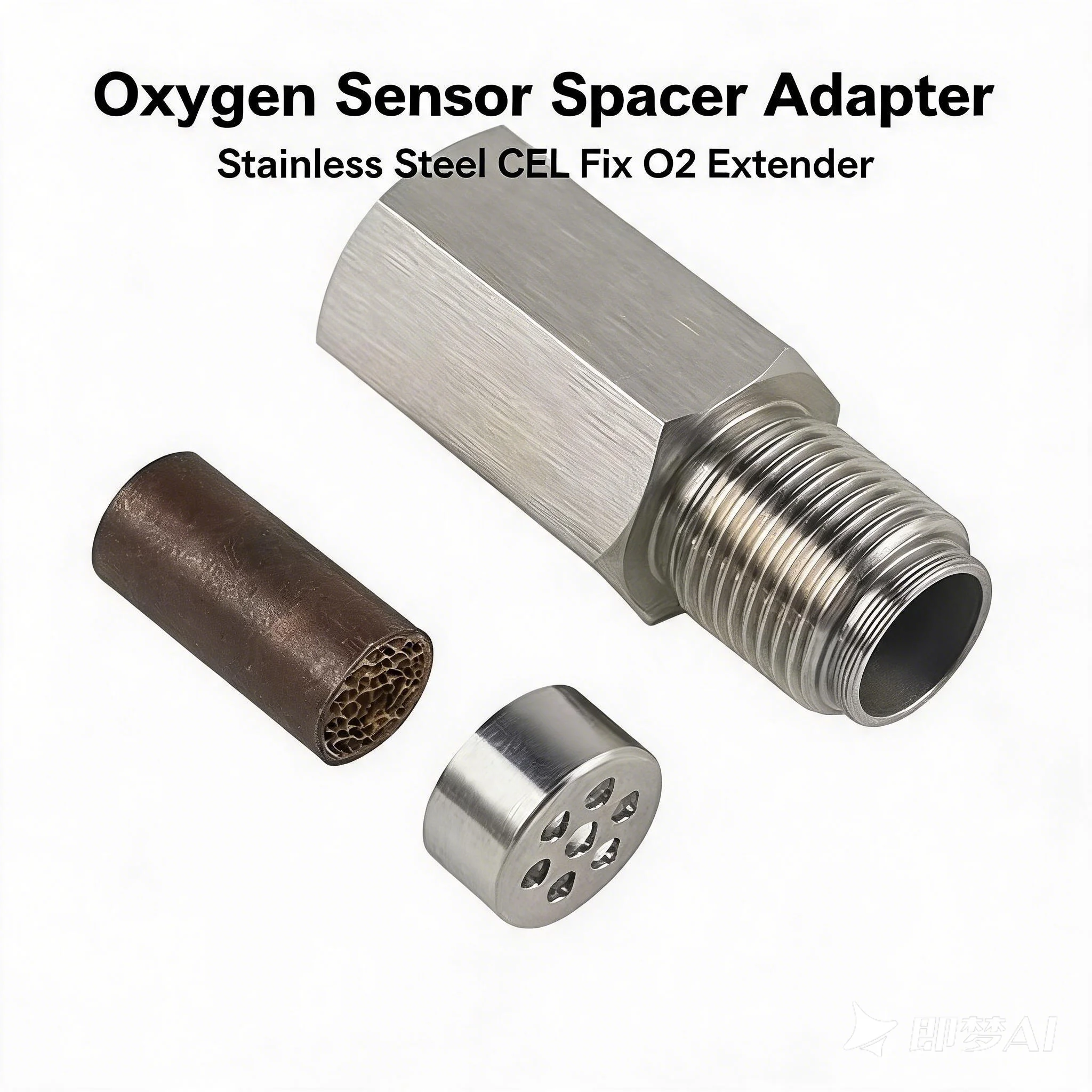 

Universal Stainless Steel Oxygen Sensor Adapter Car Check Engine Light Fix Catalytic Mesh Oxygen O2 Sensor Spacer Adapter