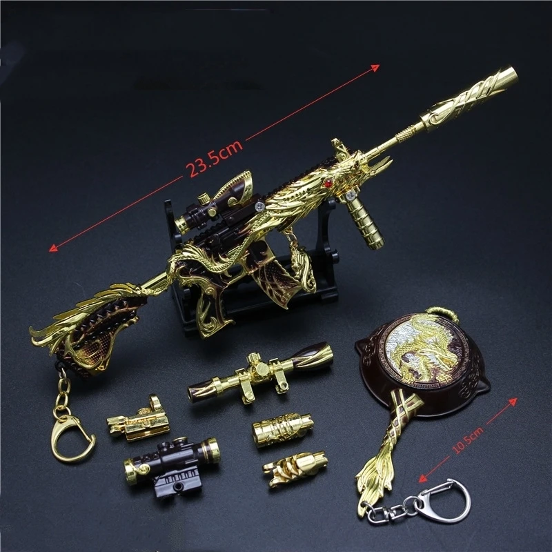 

Hot PUBG Toy Gun 22cm Metal M416 Weapon Model Pan Keychain Assemble Parts Alloy Light Key Chain Car Pendant Gift Toy for Boys