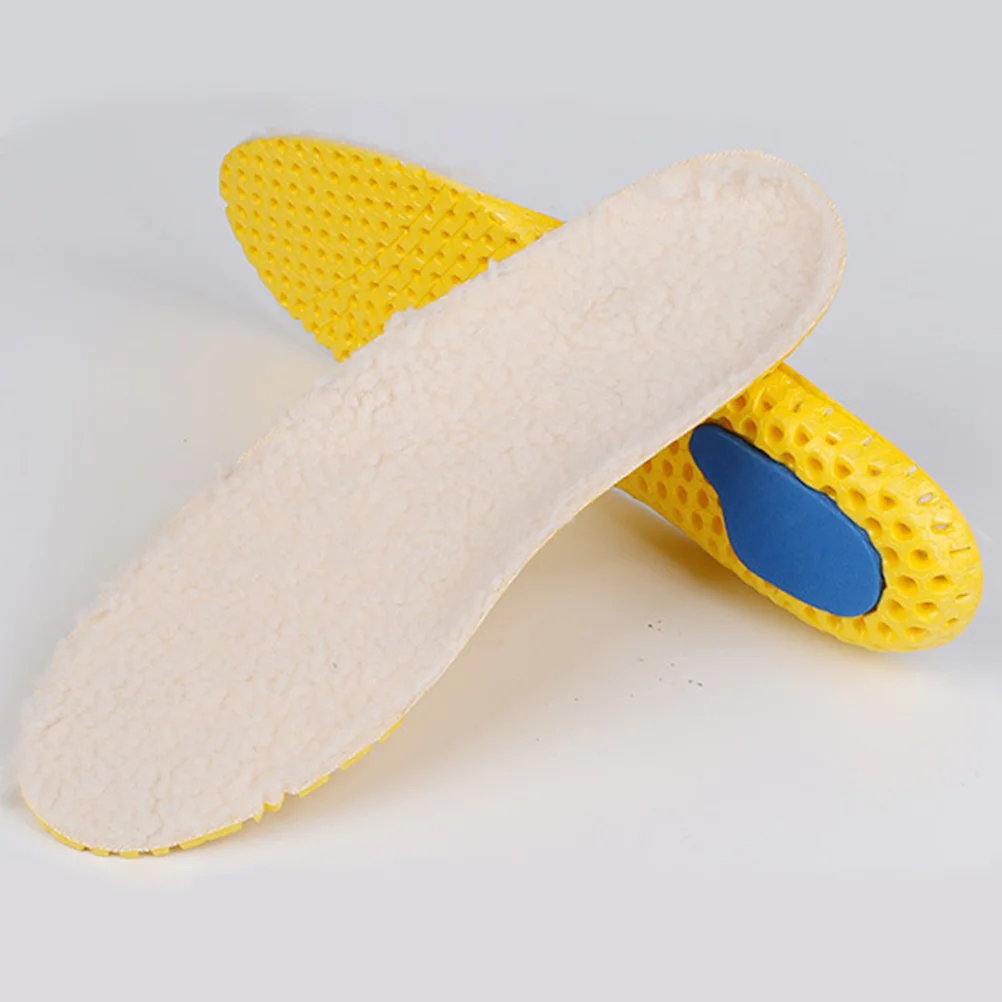 Fleece Insole Shoe Inserts Thickened Insoles for Keeping Warm Wool Breathable Winter Boots Men