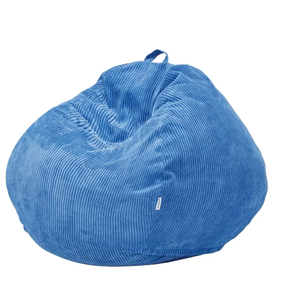 Sitzsack, blauer Tropfenform-Memory-Schaum-Sitzsack, kompakt, mit Cord bezug, Sitzsack.