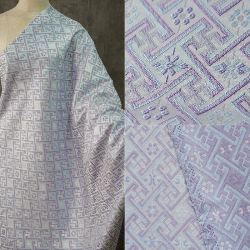 

1 метр ретро-ткани жаккард с узором «Пурпурная парча» в китайском стиле для платьев, ципао, ханьфу, для рукоделия, шитья, DIY, домашнего декора и украшения