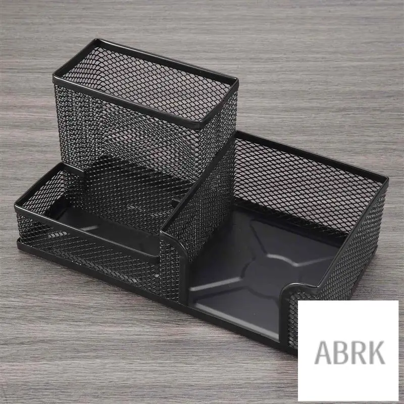 

6PCS/Set Metal Desk Organization Pen Holder Organizer Office Pencil Holders Multifunctional Storage Black Metal Mesh