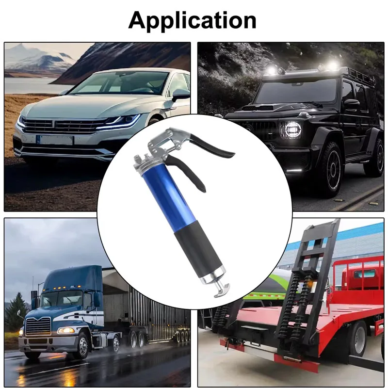 7000 PSI Oil and Grease Gun Kit Manual Pistol Grip High Pressure Pumping Coupler 400CC Heavy Duty Maintenance Tool for Automotiv