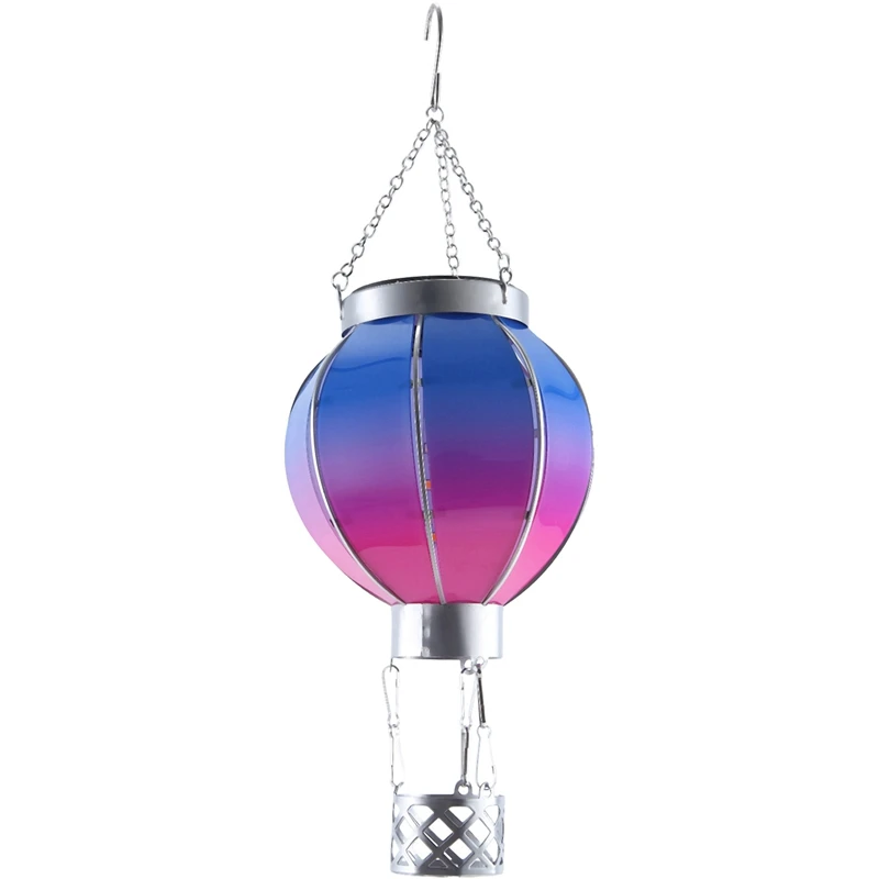 Linterna Solar con globo de aire caliente con luz de llama parpadeante, luces colgantes solares para exteriores impermeables para jardín Patio duradero