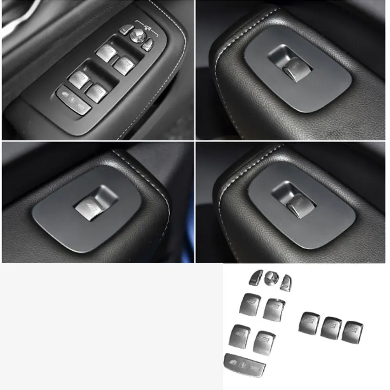 For Volvo XC60 S60 V60 window button decorative stickers for interior decoration Car accessories