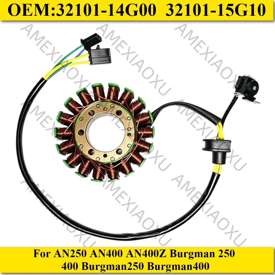 AMEXIAOXU Stator Coil For AN250 AN400 AN400Z Burgman 250 400 Burgman250 Burgman400 32101-14G00 32101-15G10 Motorcycle Parts