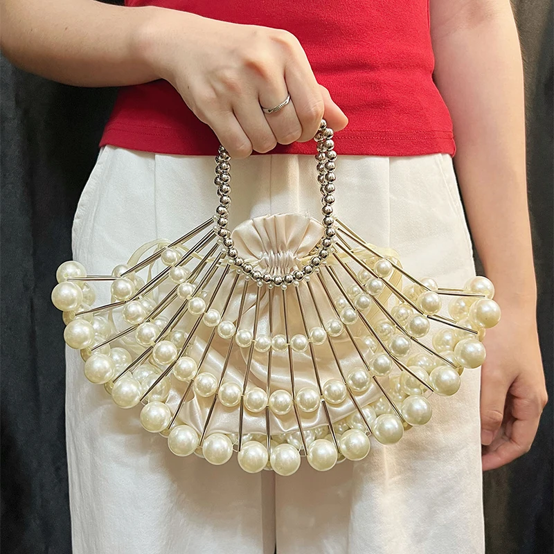 

Sweet Lady 2025 новая веерообразная дизайнерская французская ретро-сумка ручной работы из тканых бусин с полыми бусинами