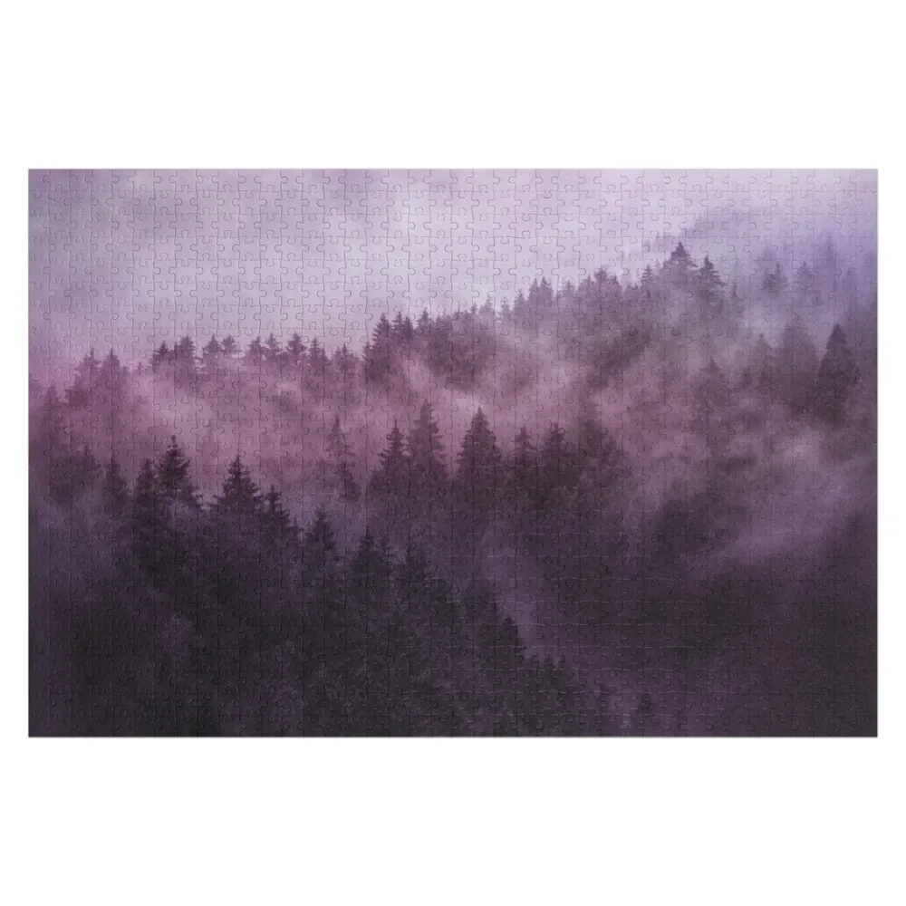 Excuse Me, I'm Lost // Laid Back In A Misty Foggy Raspberry Wilderness Romantic Cascadia Trees Forest Covered In P Jigsaw Puzzle