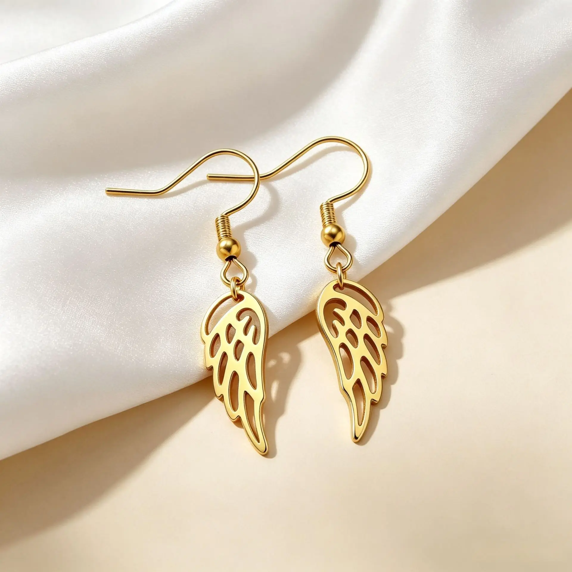 Fnixtar 10 Pairs Stainless Steel Wings Pendant Earrings Fashionable Jewelry Accessory