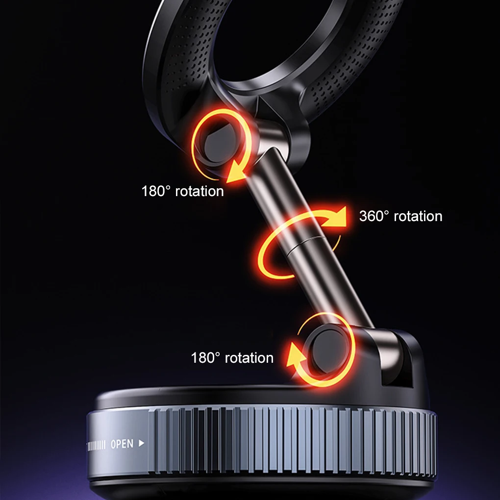 حامل هاتف السيارة العالمي X68 يدور 360 درجة °   قوس الامتزاز المغناطيسي القوي حامل الملاحة كأس شفط المكنسة الكهربائية