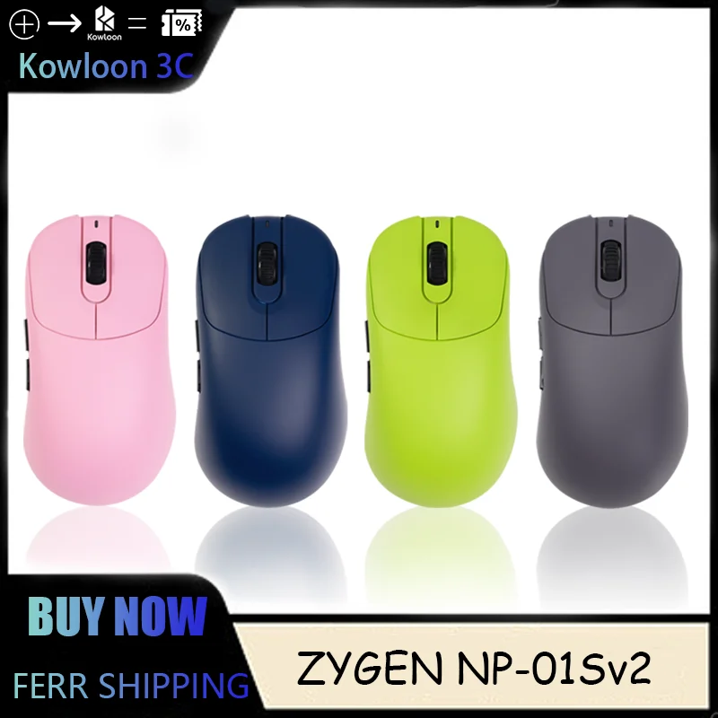 Zygen Np-01sv2 Wireless Gaming Mouse 4khz Fps Paw3950 56g Super-Long Battery Life Customizable Personalized E-Ssport