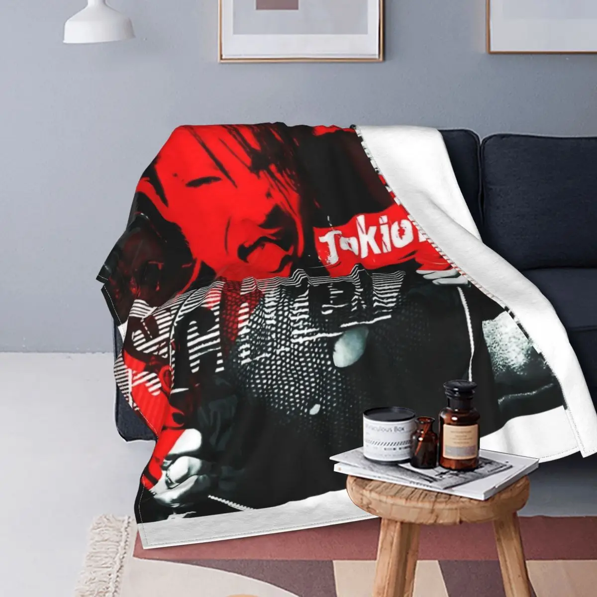 Tokio Hotel Music Group Knitted Blanket Flannel Genres Pop Rock Lightweight Thin Throw Blanket for Car Sofa Couch Bedspread