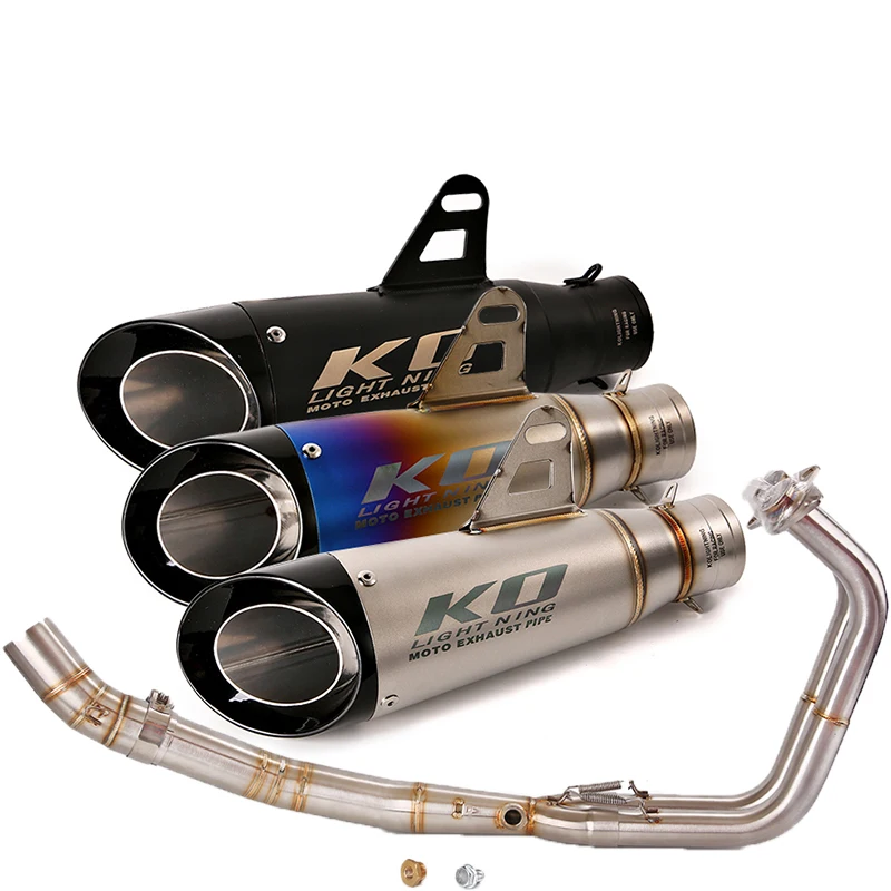 

51 мм мотоциклетный глушитель, хвостовая труба из нержавеющей стали без DB Killer для Kawasaki Ninja 400 250 2017-2022