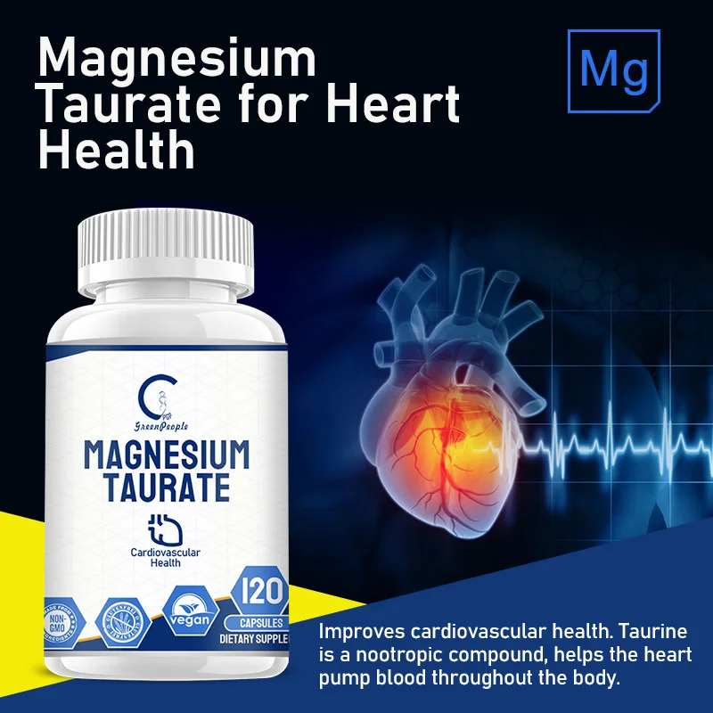 GPGP Greenpeople Powerful Compound Magnesium Taurine Capsule Nervous &Heart Muscle Health Vitamin Supplements