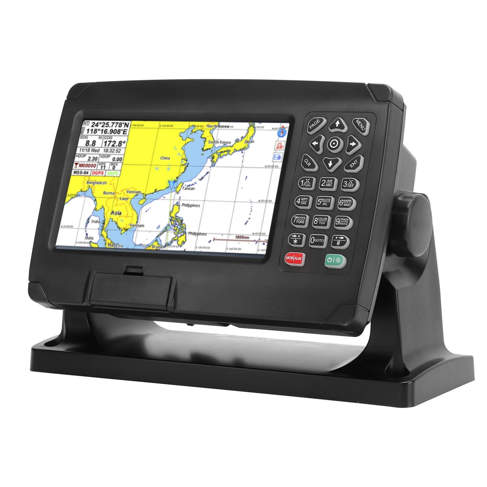 GPS Chart Plotter Satellite Navigator Transponder with GNSS Antenna Dual Map System IP65 for Marine Boat
