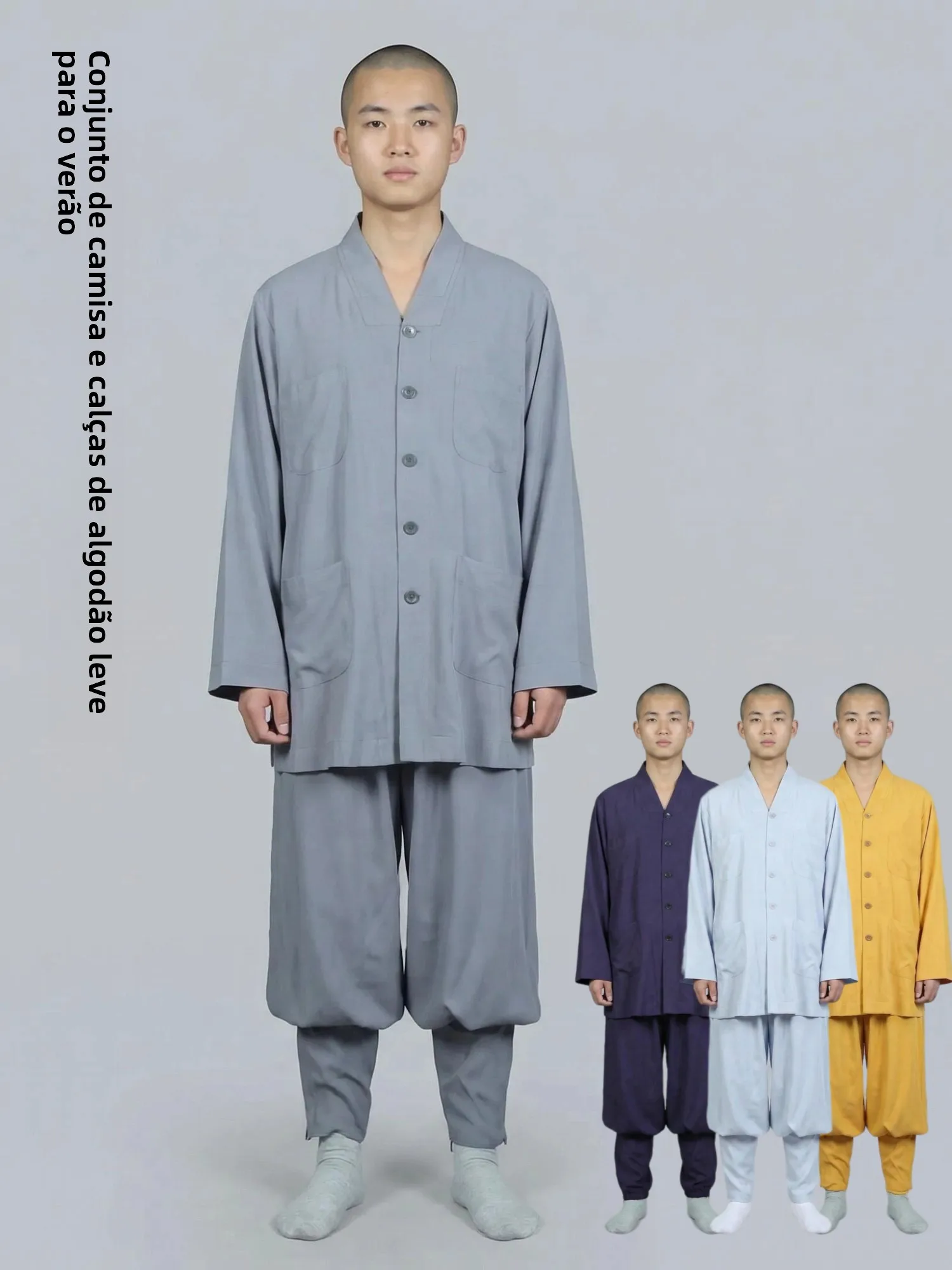 robe-monastere-d'ete-en-coton-et-soie-fine-avec-boutons-vetement-d'interieur-doux-et-respirant-coupe-decontractee-bouton-unique