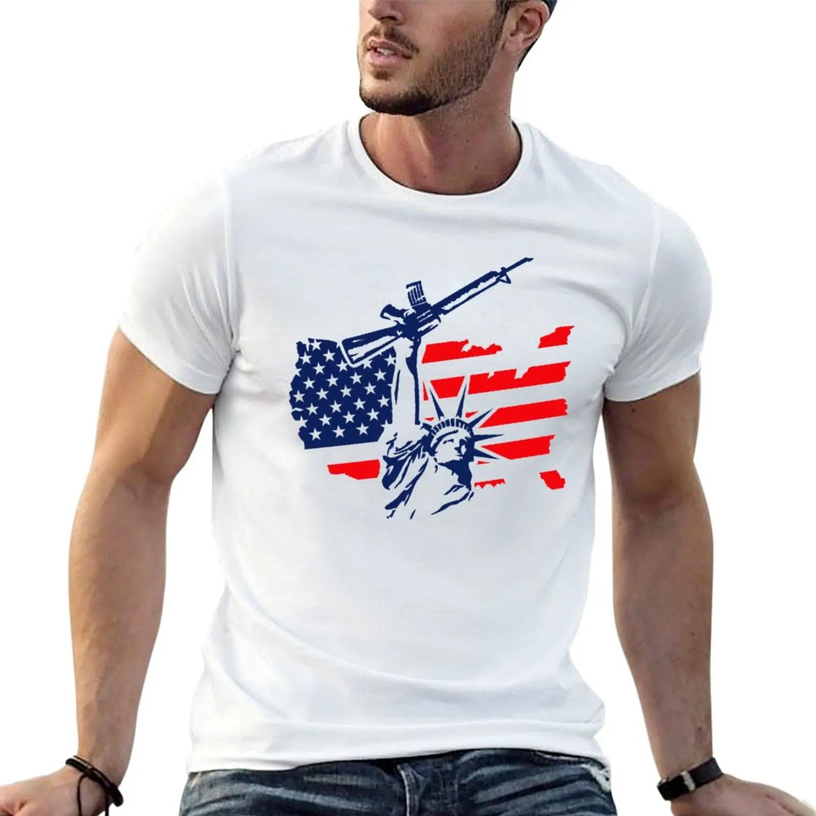 USA VICTORY COMBAT STATUE OF LIBERTY BY SUBGIRL T-Shirt Active Wear Sports T-Shirt for Men