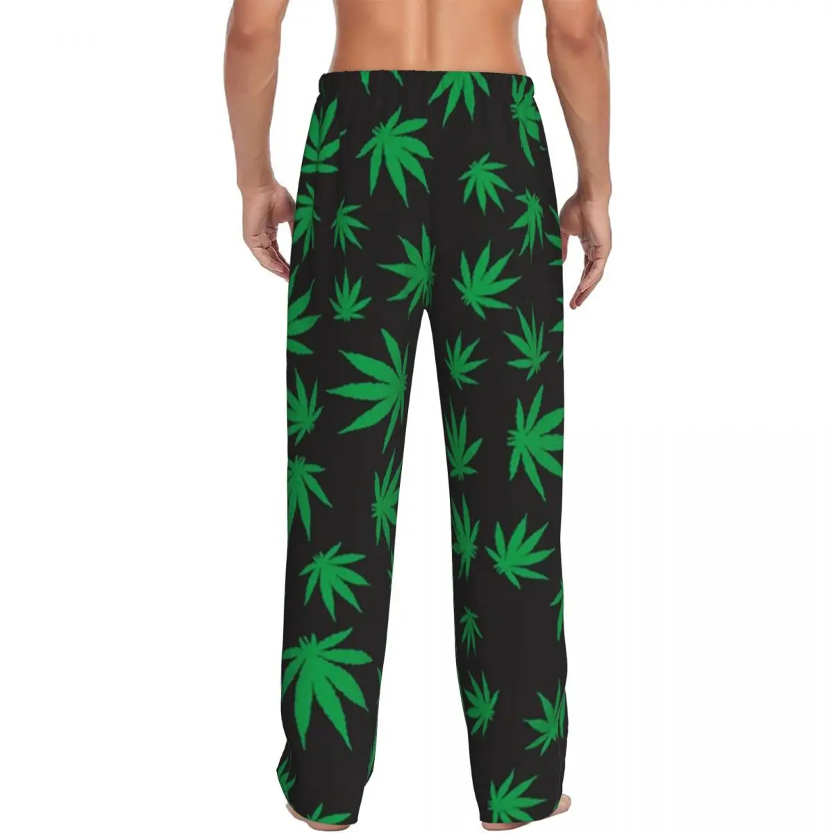 Custom Cannabis Leaves Marijuana Weed Leaf Pajama Pants Men Sleepwear Sleep Lounge Bottoms with Pockets
