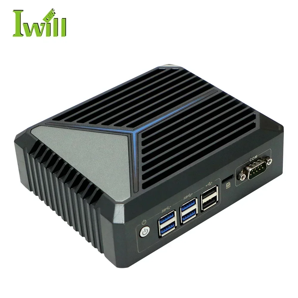 N1221 Fanless Thin compact computer J6412 CPU mini pc quad core win 11 embedded PC with 2xHDMI