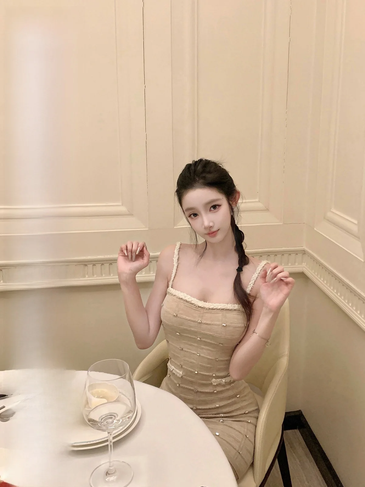 

Slim Fit Knitted Sundr with Square Sugar Design And Strap in Casual Sle for Young Women by GQ8359 No Brand Registered