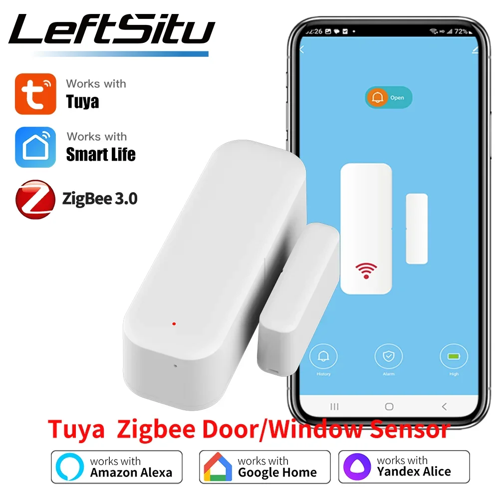 Tuya Zigbee 3.0 Door Sensor Window Sensor Contact Sensor For Smart Home Smart Life APP Remote Control Compatible with Alexa