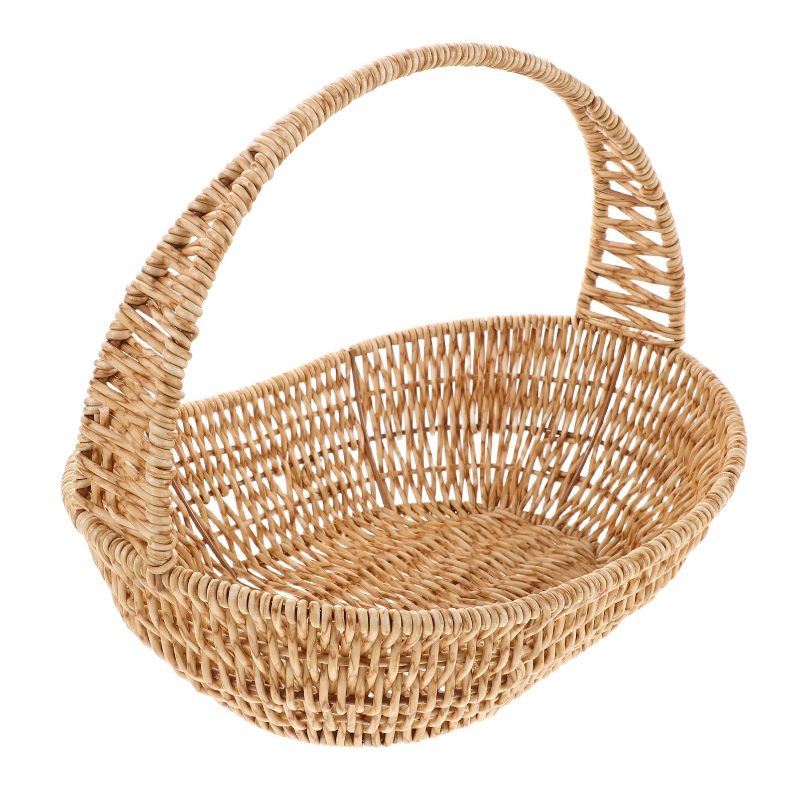 

Имитация ротанговой корзины для цветов с плетеным дизайном, для свадеб, конфет, лепестков, хлеба, яиц, подачи еды, центральное украшение стола, портативное