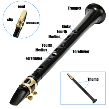 Little Saxophone Black Pocket Sax  Portable Saxophone C-Key Little Saxophone With Carrying Bag Woodwind Instrument Saxophone