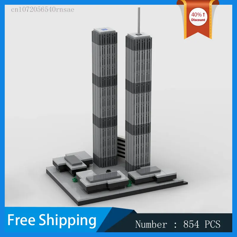 

World Trade Center MOC Строительные блоки DIY кирпичики город архитектура модель городской пейзаж подарок на день рождения игрушка Рождественский подарок