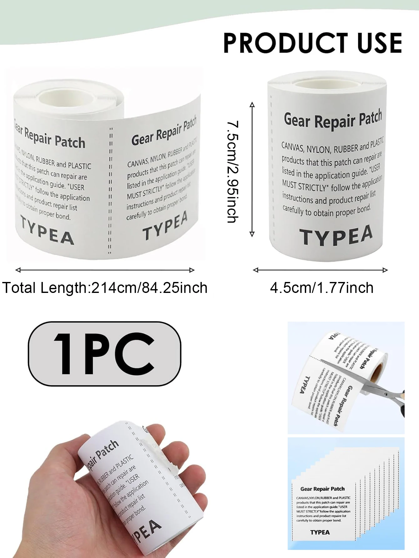 1 Roll 60/84/147 inch Patch Self-Adhesive Repair Subsidy Kit TPU Sticker Tape Transparent Waterproof Leakage Allowance