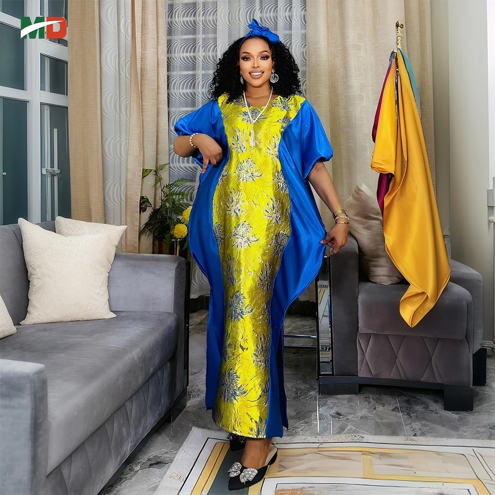 MD Afrikanische Kleider Für Frau Plus Größe Türkei Kleid Muslimischen Stickerei Kleid Hochzeit Party Boubou Robe Weihnachten Afrika Kleidung