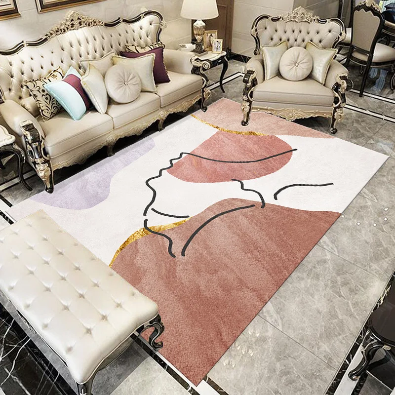 Light Luxury Crystal Velvet Carpet Nordic Living Room Tea Table Mat Bedside Carpet Non Slip Bathroom Mat Entry Mat