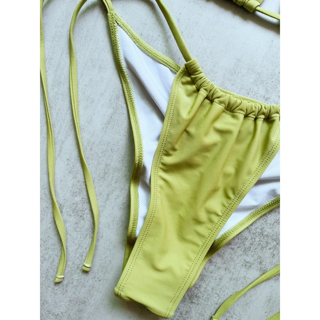 2026 Neuer Sexy Neckholder-Bikini Damen-Badeanzug Zweiteiliger Bikini-Set mit Hohem Beinausschnitt Badebekleidung V8496 – Detail 12