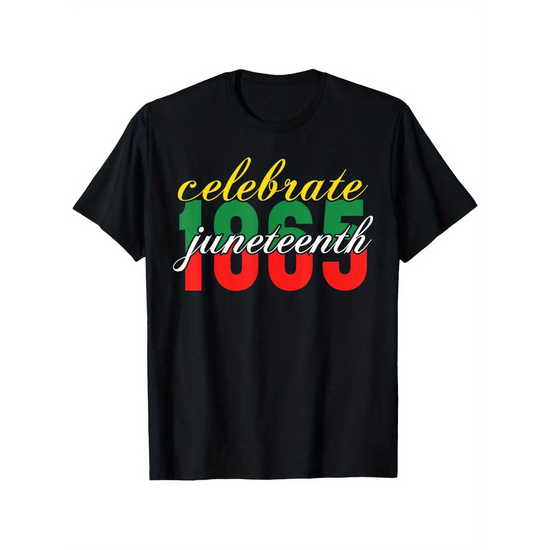 

Juneteenth Shirts Men African American Juneteenth 1865 T-Shirt Vibrant African American Freedom 1865 Printed Crew Neck