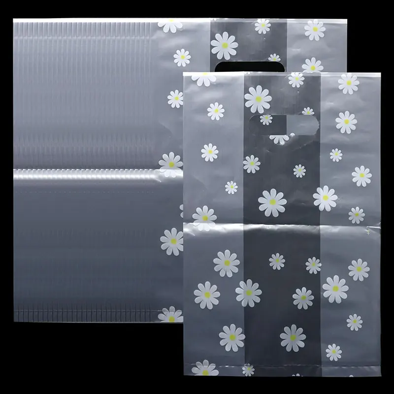 50/100 قطعة أكياس هدايا بلاستيكية مطبوعة على شكل ديزي مع مقبض بلاستيكي ، حقيبة هدايا 30*20 سنتيمتر ، مثالية للعطلات والحفلات ومتاجر البيع بالتجزئة #2