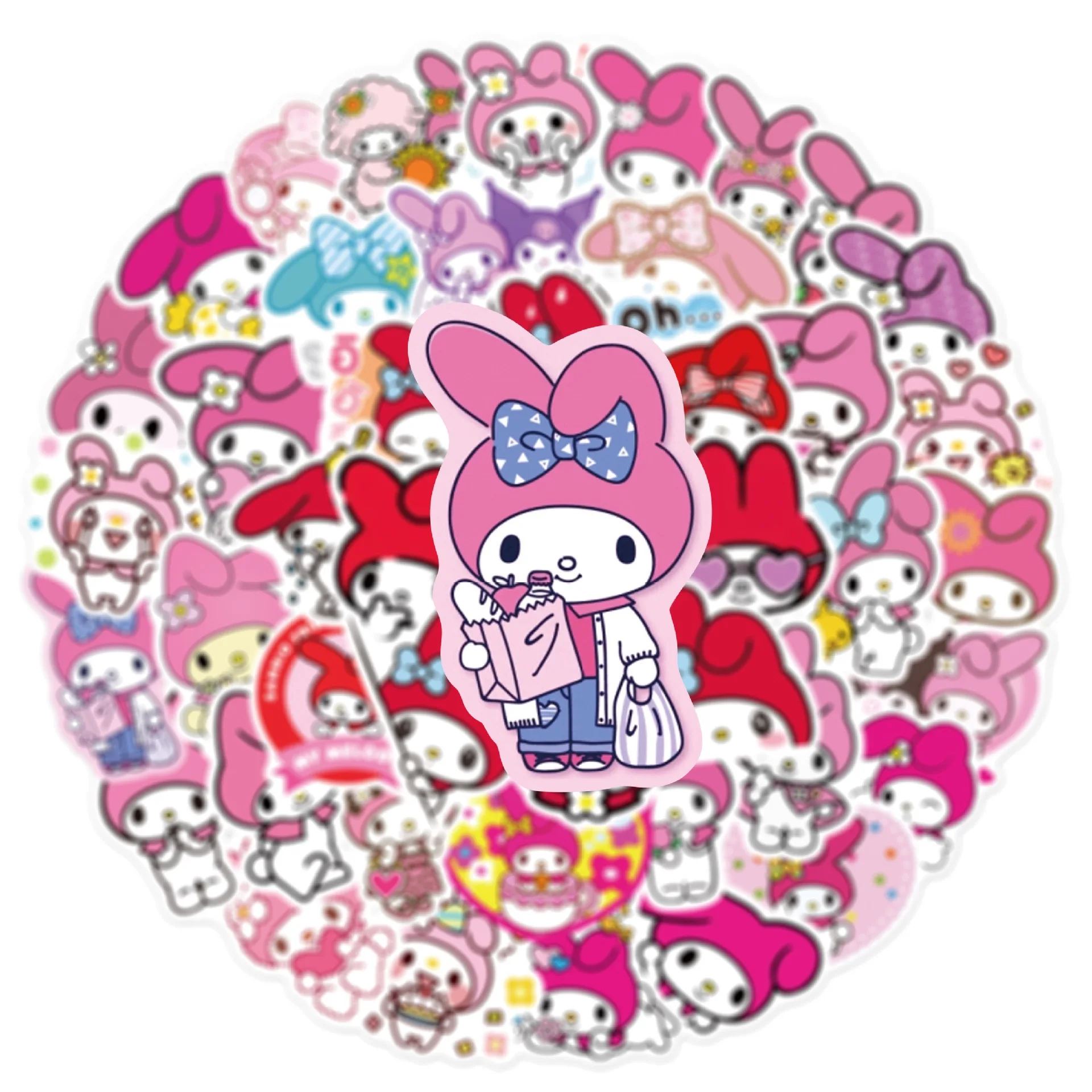 10/50 pz carino My Melody Anime adesivi fai da te Snowboard Laptop bagagli chitarra divertente Graffiti Cartoon Sticker decalcomania giocattolo per bambini regalo