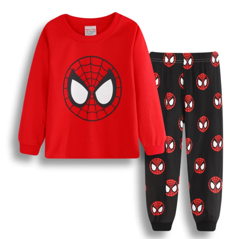 High Quality kid\'s Pajamas Set Avengers Spider Peter Parker cos Boy Cartoon Longsleeved Pajama and pajama suit for kids gift
