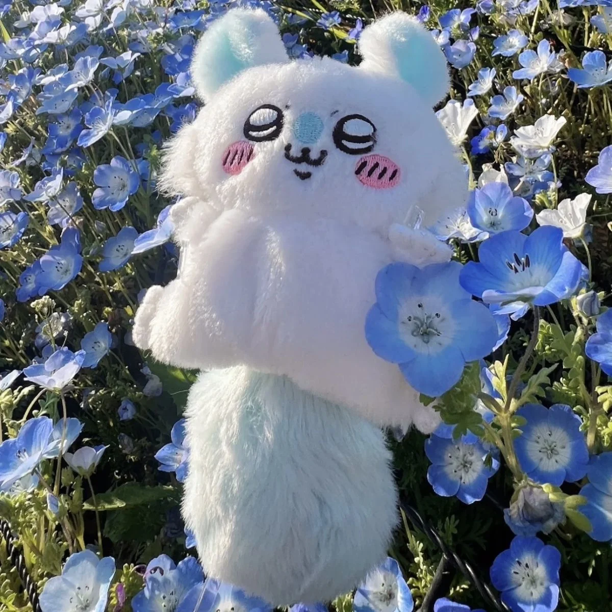 Anime keychain pendant bead chain keychain girl kawaii bag pendant Momonga plush doll cute girl heart gift