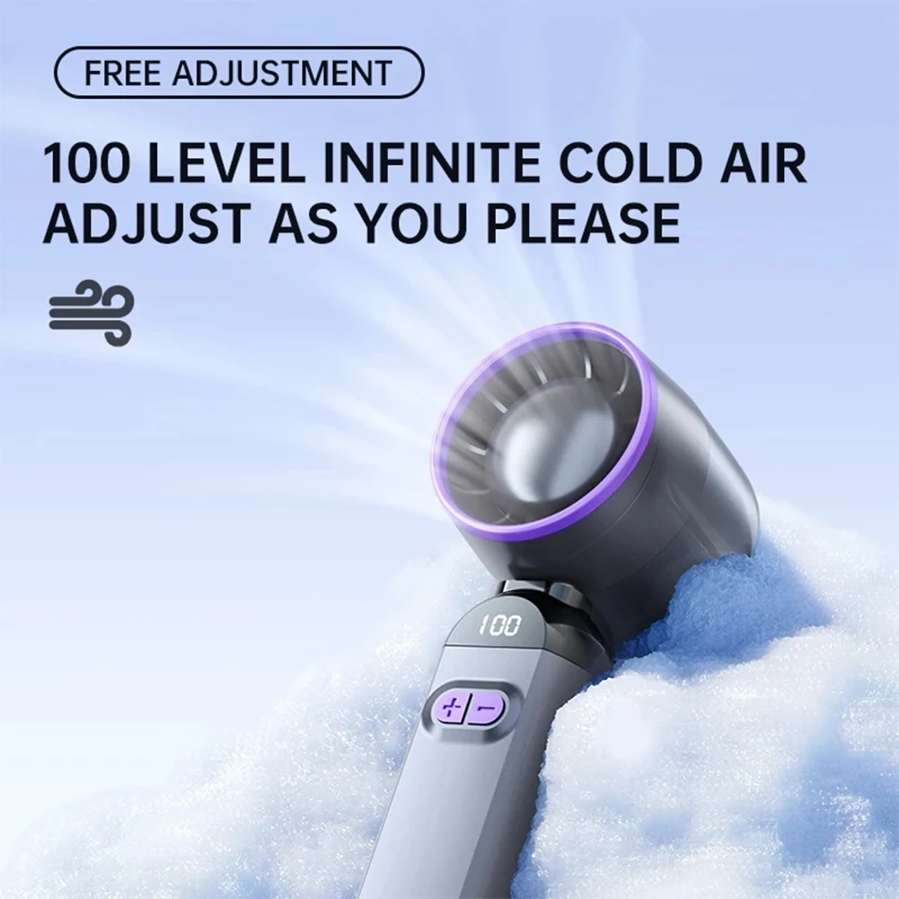 

Портативный турбовентилятор с LED-дисплеем, высокоскоростной складной вентилятор с USB-зарядкой, регулируемый охлаждающий вентилятор для путешествий на природе