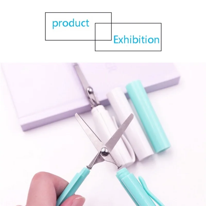 مقص القلم القرطاسية الإبداعية البسيطة للطي طالب الفن مقص غطاء القلم طالب ورقة قطع مقص #6