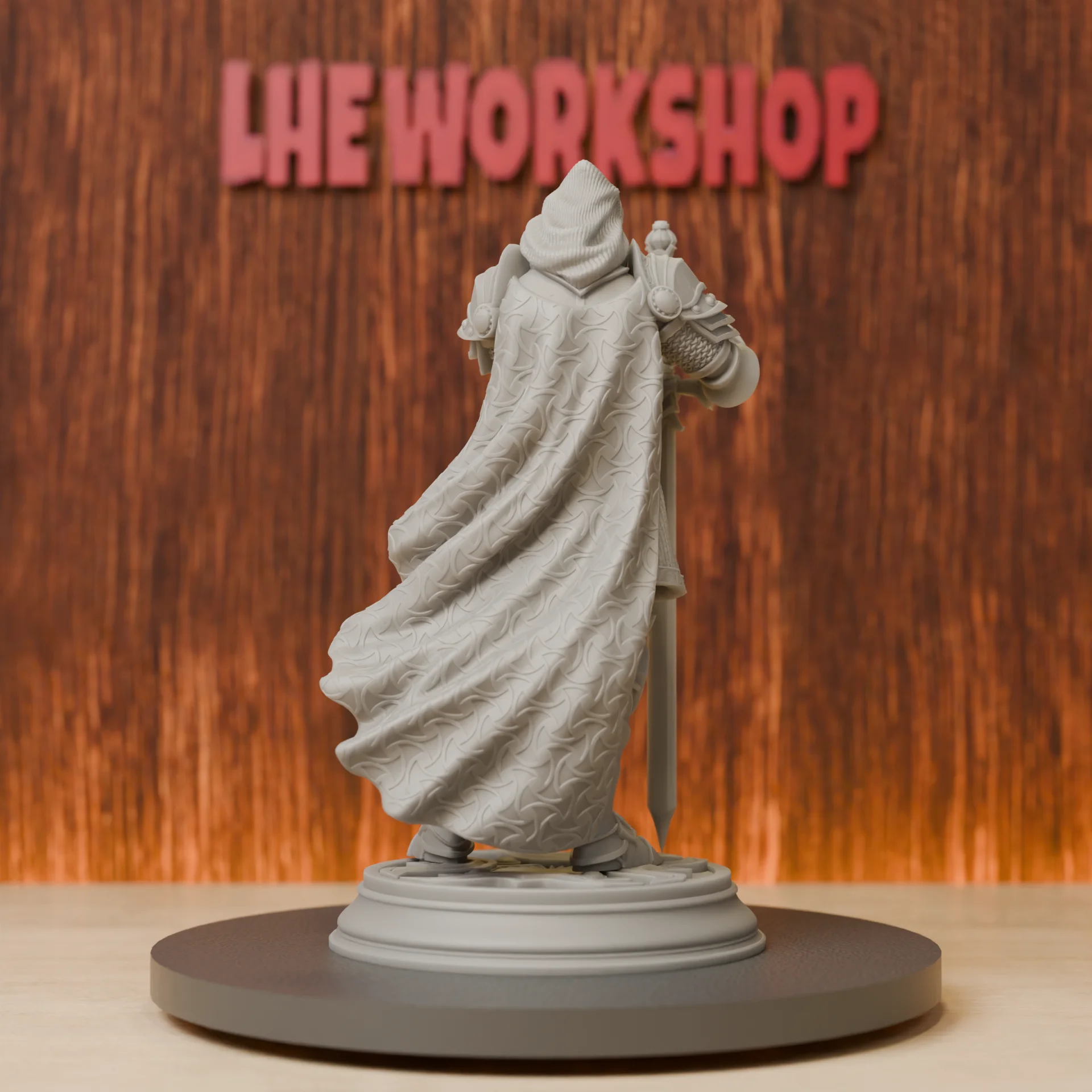 Faceless Knight Miniatures | 28mm-75mm | Resin 3D Printed DND Pathfinder Mini | Unpainted Grey