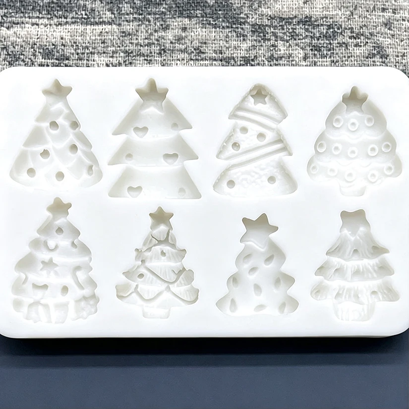 Weihnachtsbaum Silikon-Zuckergussform Harzwerkzeuge Cupcake-Backform Fondant-Kuchendekorationswerkzeuge – Detail 4