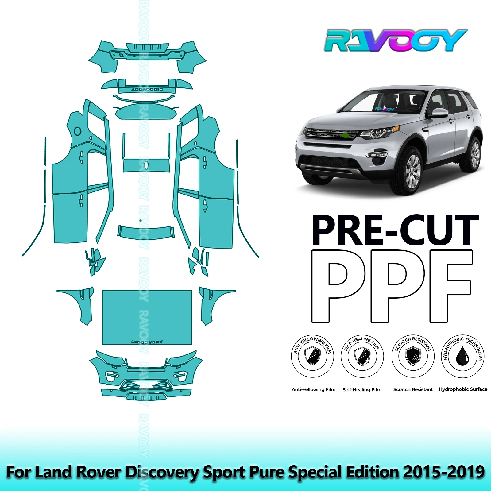 

8.5Mil Full Vehicle Precut PPF Paint Protection Film For Land Rover Discovery Sport Pure Special Edition 2015-2019