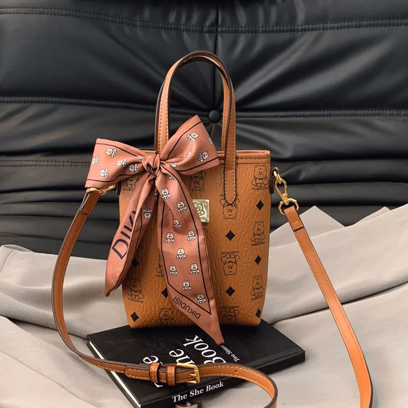 

2025 Bear Print Phone Bag Cute Shoulder Purse for Women Fashion Crossbody Tote, Chic Day-to-Night Bag, Versatile Sling Bag​