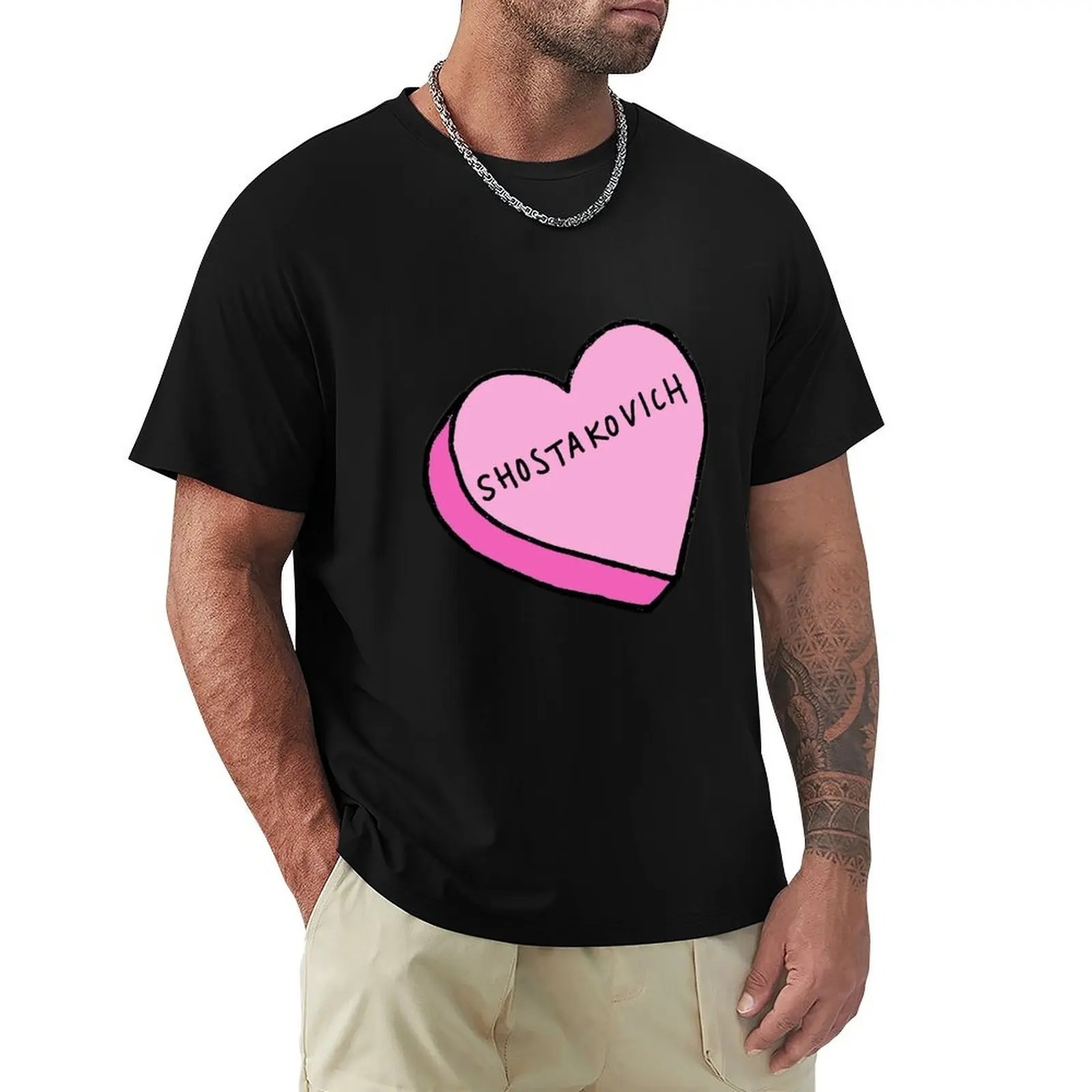 Dmitri Shostakovich Composer Heart Classical Music T-Shirt All Weather Casual Short Sleeve