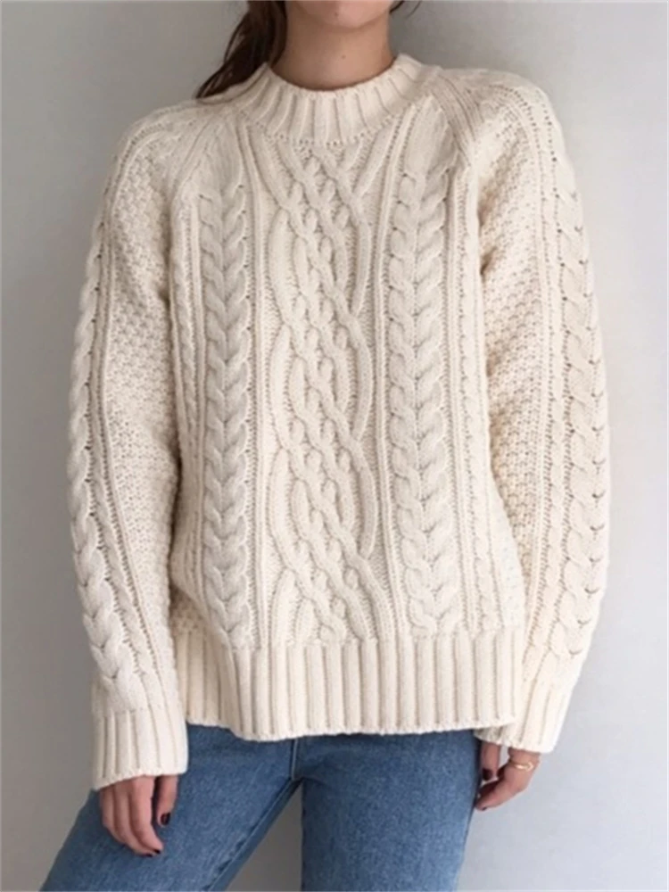 Sweater Women Winter Pullover Girls Sweater Oversize Knitting Tops Vintage Long Sleeve Fall Female Knitted Outerwear Warm Pull