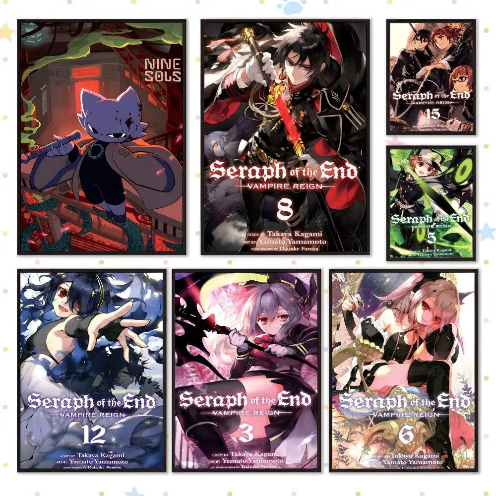 Anime Japanese TV Seraph of the End Poster HD Waterproof PP Self Adhesive Aesthetic Bedroom Dorm Gaming Room Home Decor Gift