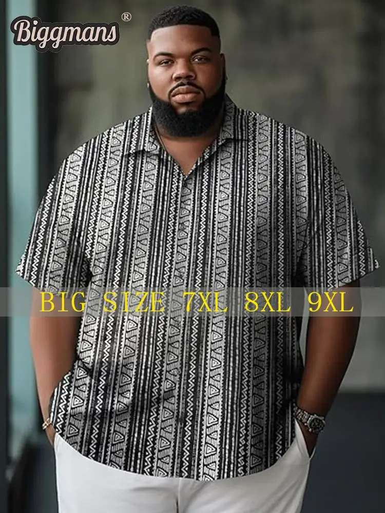 Biggmans Plus Size L-9Xl for Men's Shirt Clothing Summer Leisure Lattice 18 Kinds Pattern Large Big and Tall Top