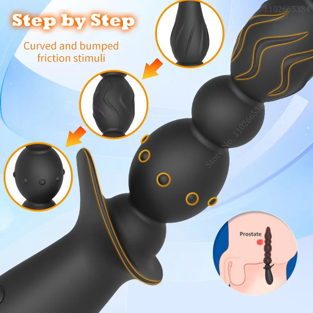 Anal Beads Vibrator Male Butt Plug Prostate Massager Female Dildos Vagina Clit Stimulator Sex Toys for Women Men Adult Goods 18