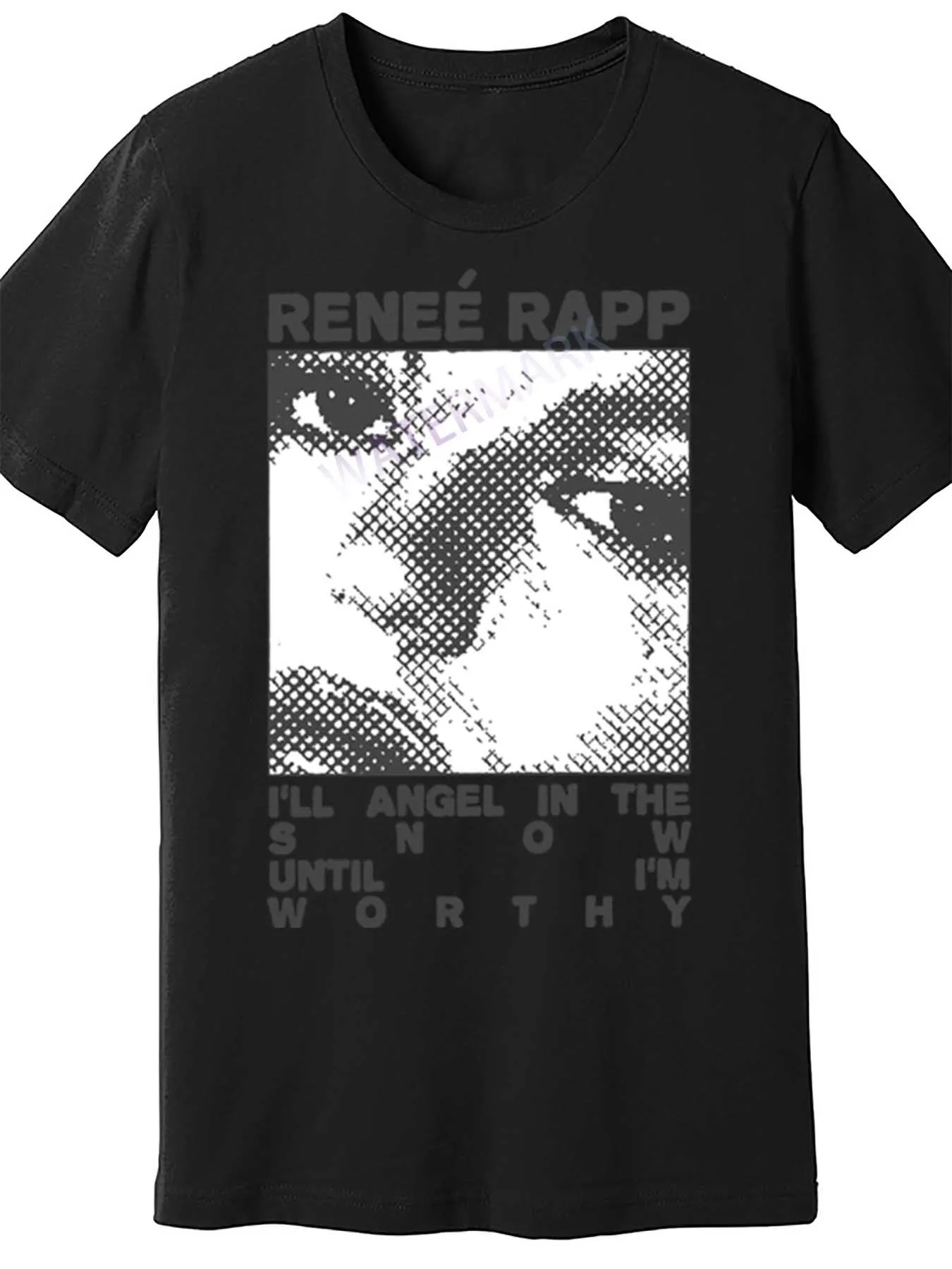 

Renee Rapp Angel Graphic Tee, 100% Cotton Crew Neck T-Shirt, Casual Short Sleeve Knit Fabric Top for Men, All-Season Solid Color